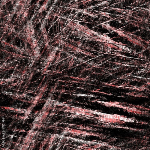 Seamless Red and White Streaks on Black Texture
