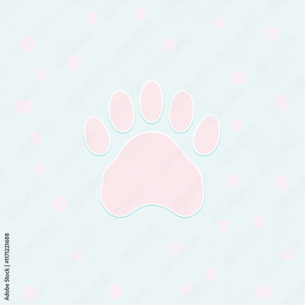 Cute pet paw print for Valentine’s Day greeting card design Cute pet paw print for Valentine’s Day greeting card design