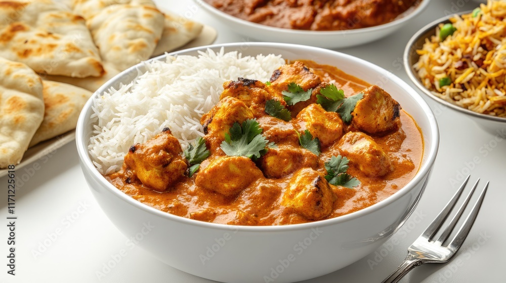 Chicken Tikka Masala with White Rice and Cilantro Chicken Tikka Masala with White Rice and Cilantro