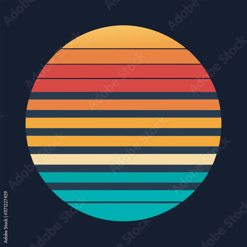 Retro Striped Vintage Background Vector Illustration 