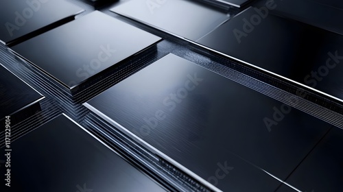 Wallpaper Mural Abstract Dark Grey Square Stacked Pattern Torontodigital.ca