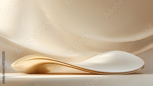 Wallpaper Mural Abstract Gold and White Wave Form Design Torontodigital.ca