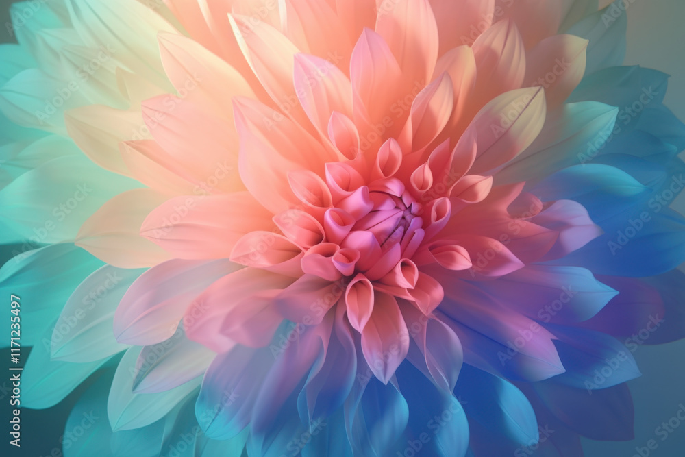 Pastel floral composition with glowing petals and a dreamy ambiance Pastel floral composition with glowing petals and a dreamy ambiance
