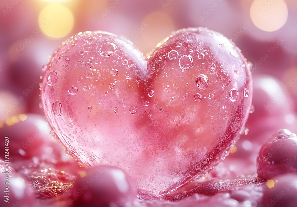 Obraz premium Heart-Shaped Ice Cube
