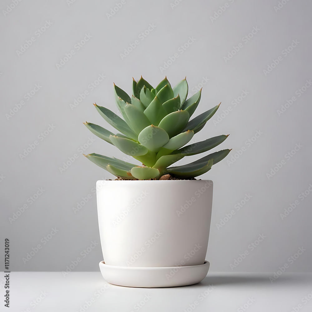 A potted succulent plant in a minimalist pot, displayed on a clean white background. A potted succulent plant in a minimalist pot, displayed on a clean white background.