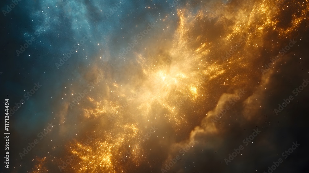 custom made wallpaper toronto digitalCelestial Nebula Golden Dust Cosmic Wonder