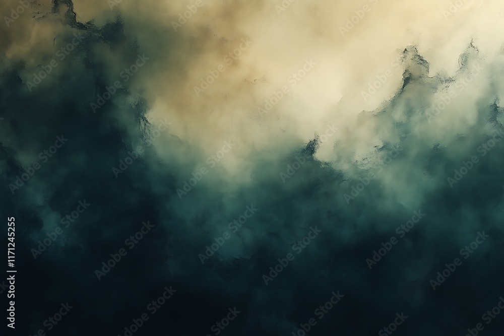 Dark teal and gold moody cloudscape.