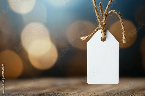 Elegant blank tag design studio setting product showcase minimalist environment close-up view premium quality concept photo