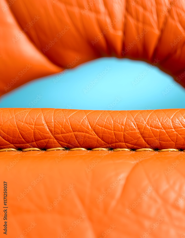 Close up brown leather texture background, with white tones