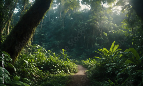 Serene Jungle Scene - Lush Greenery in the Wild
