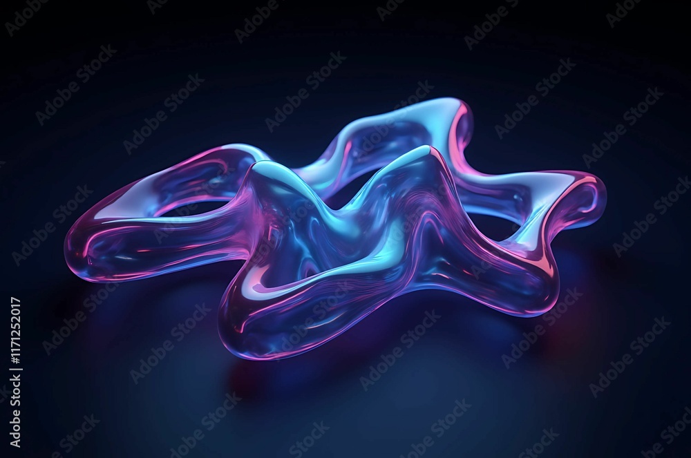 Obraz premium Abstract Futuristic Shapes on Black Background - Digital Art
