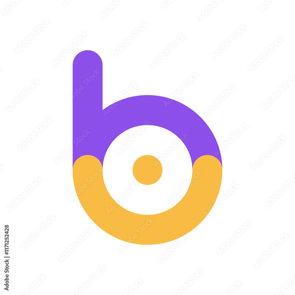 Letter B people simple colorful logo design Letter B people simple colorful logo design