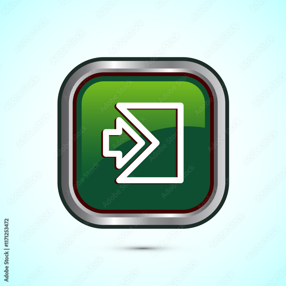 User profile login icon design illustration. Access authentication icon. Green Color Square Button Design User profile login icon design illustration. Access authentication icon. Green Color Square Button Design