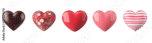 Red heart on white background