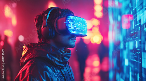 Immersive Virtual Reality Experience in Neon Lights