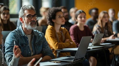 Mature Students Engaged in Continuing Education Class