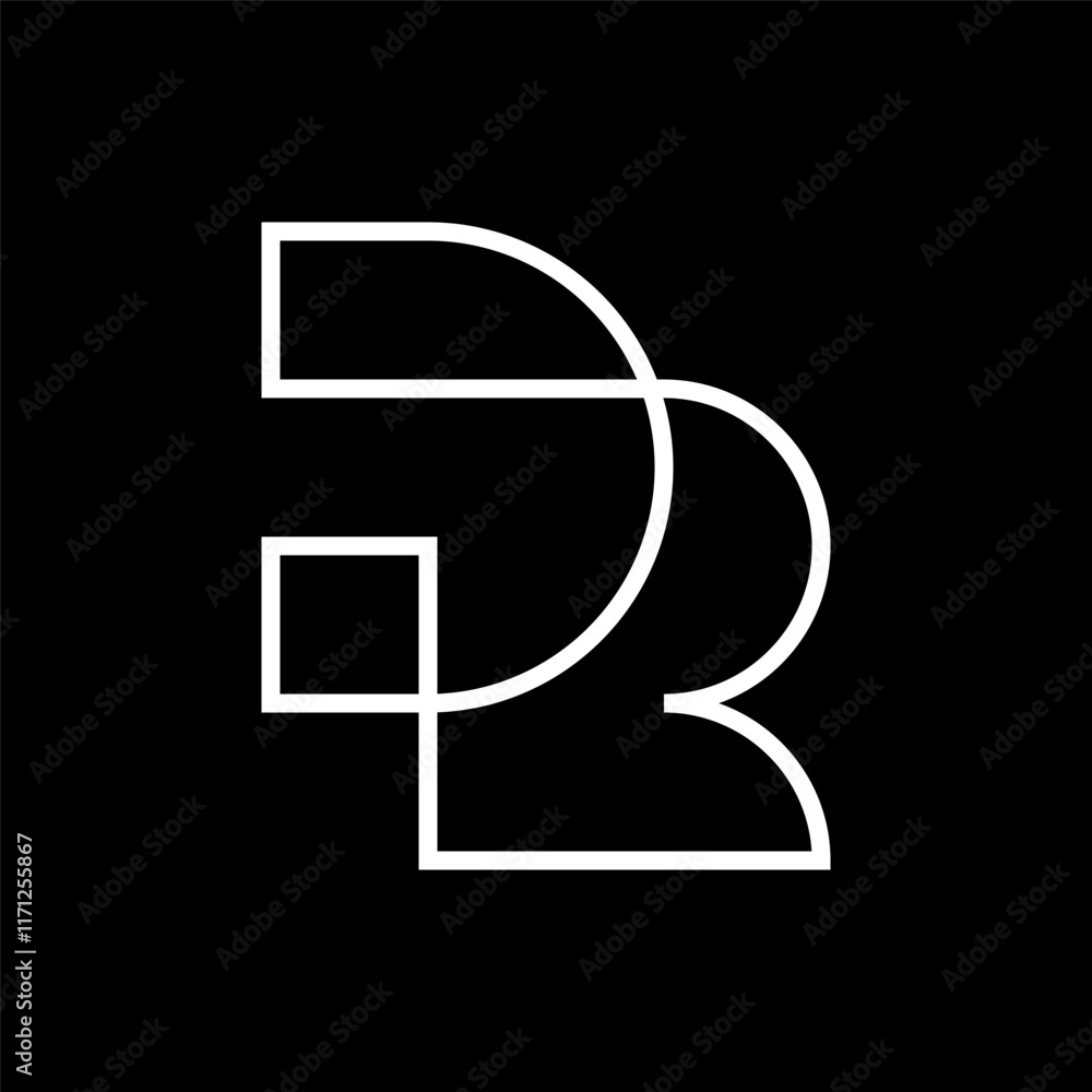 Letter DR minimalist line monogram logo Letter DR minimalist line monogram logo