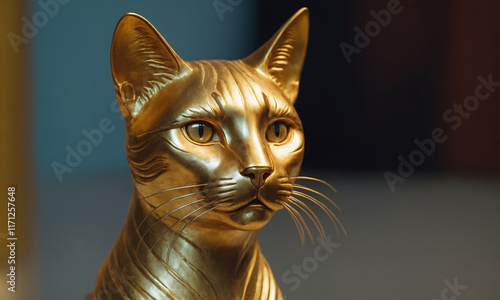 Artistic Portrait of a Golden Cat - Vibrant and Expressive
