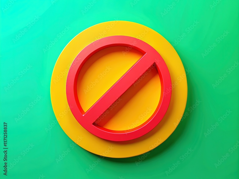 Abstract 3D no-stress sign, minimalist design, modern art. Abstract 3D no-stress sign, minimalist design, modern art.