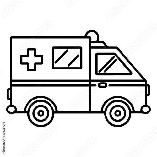 Ambulance Silhouette  medicine van, care medic support.