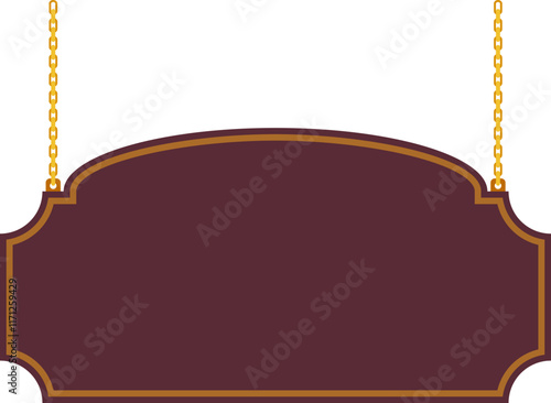 Illustration of a hanging sign board with blank copy space. Empty sign board for your design. 