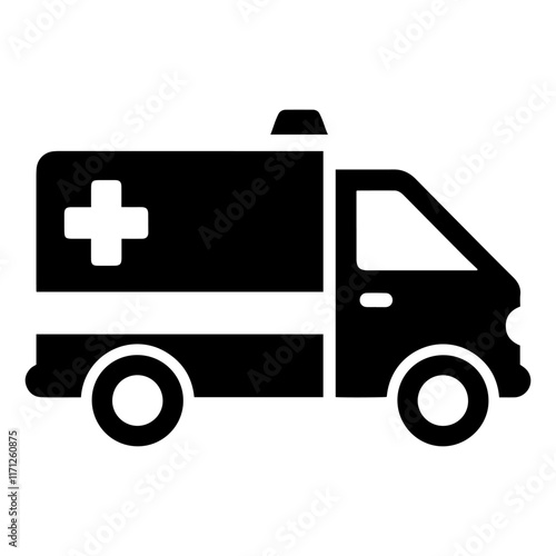 Ambulance Silhouette  medicine van, care medic support.