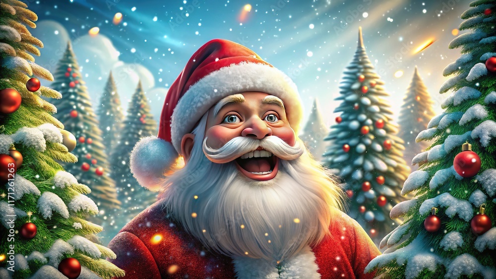 AI-created Santa, festive snowy trees. Happy Holidays! AI-created Santa, festive snowy trees. Happy Holidays!