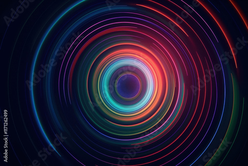 an abstract depiction of concentric circles radiating luminous gradients 