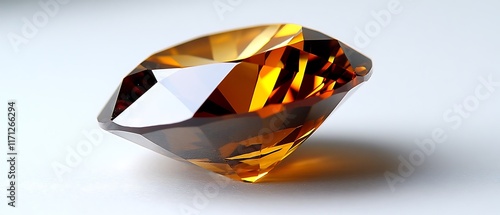A radiant chrysoberyl stone showcased on a sleek display stand, set against an isolated white backdrop. The golden hues of the chrysoberyl are enhanced by the sharp focus and high contrast, 