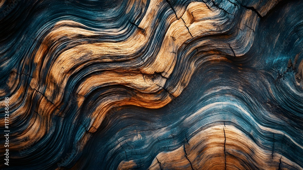 Abstract Wood Grain Swirls Teal and Brown Hues Abstract Wood Grain Swirls Teal and Brown Hues