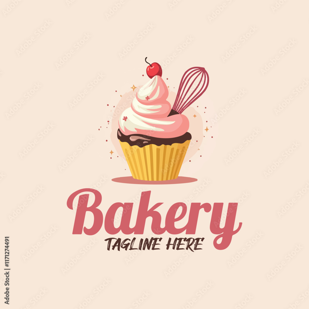 Bakery Whisk Illustration Logo Design Template Bakery Whisk Illustration Logo Design Template