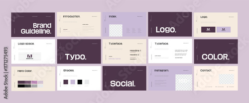Brand guidelines templates, brand identity presentation, logotype presentations, logo guidelines for business, health, and mental health. vector eps 10