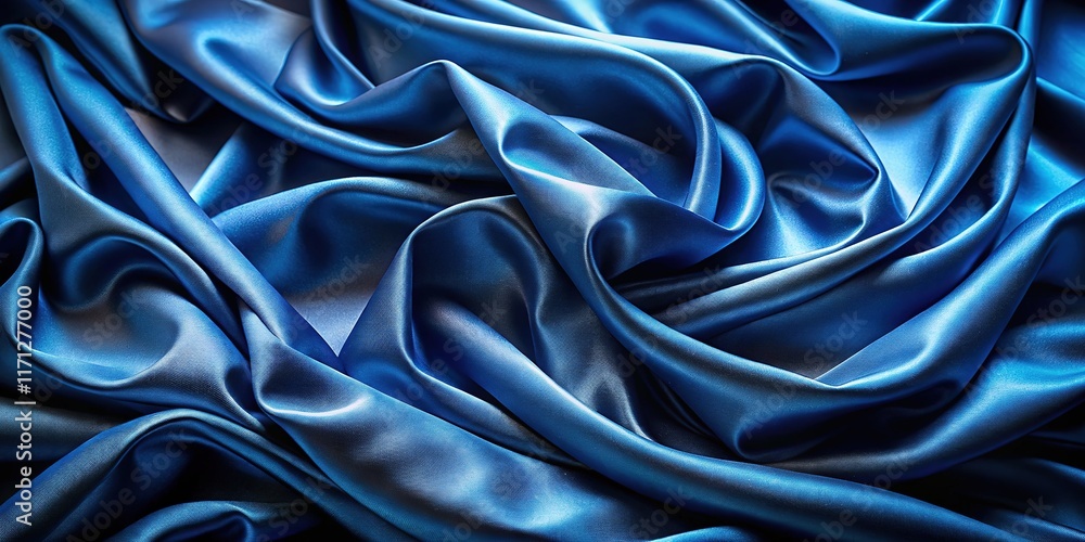 Fluid navy blue silk, dreamlike AI art backdrop. Fluid navy blue silk, dreamlike AI art backdrop.