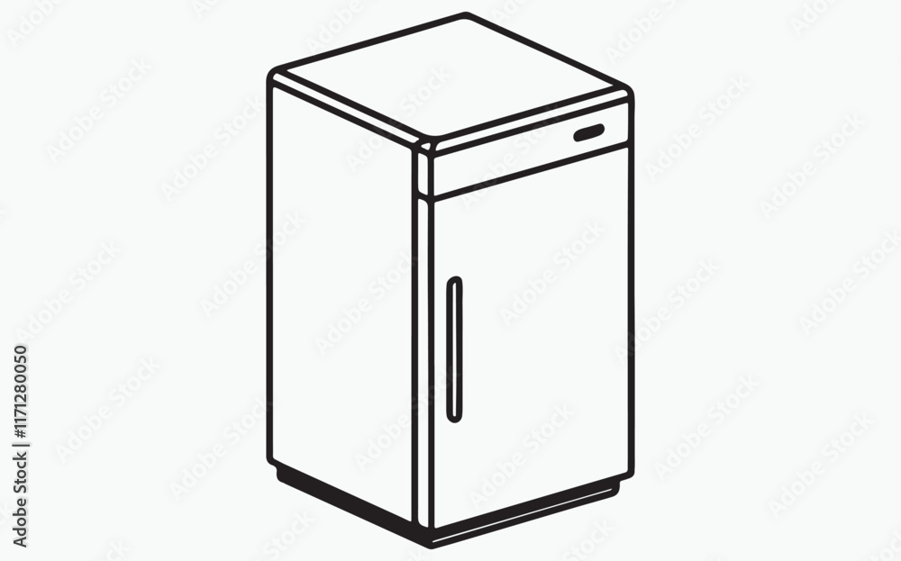 Refrigerator LINE ART SILHOUETTE Refrigerator LINE ART SILHOUETTE