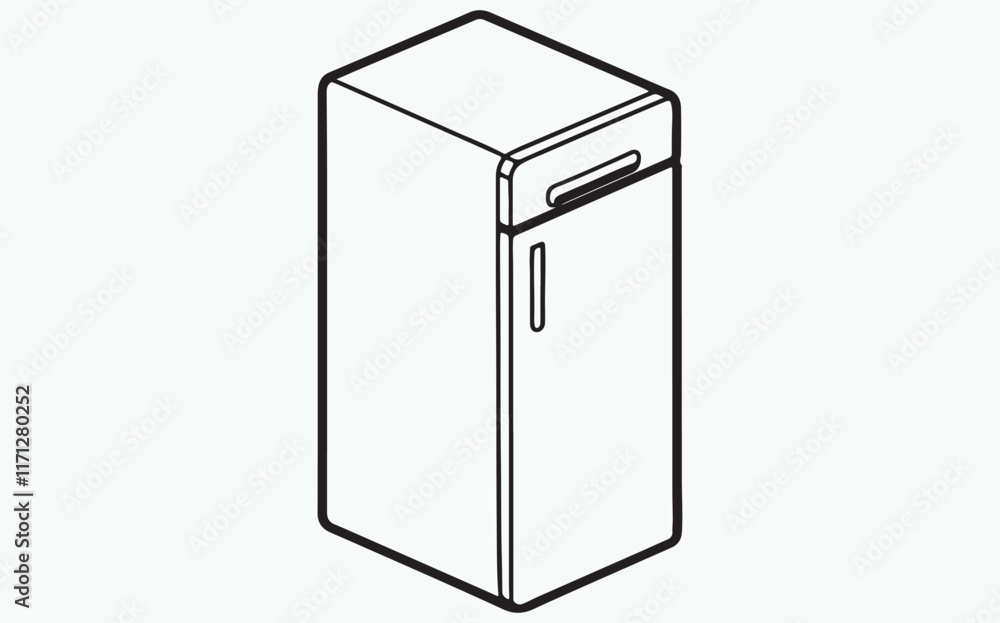 Refrigerator LINE ART SILHOUETTE Refrigerator LINE ART SILHOUETTE