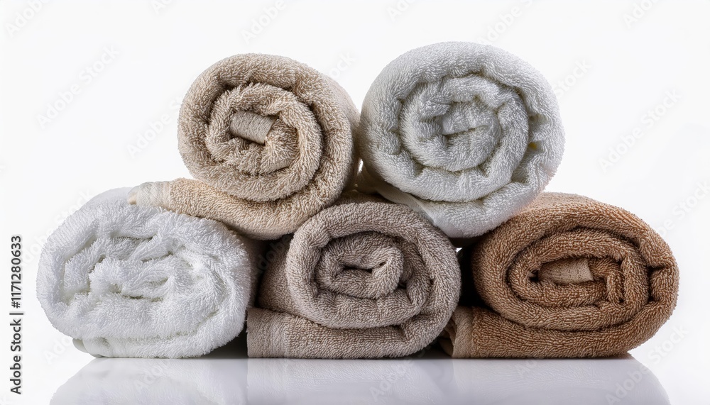 pile of towels on white background pile of towels on white background