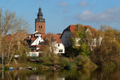 Blick von der Sandauer Brücke auf St. Laurentius photo