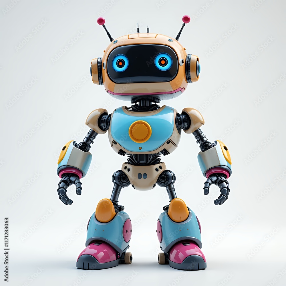 Cute Pastel Robot Toy 3d Render Fun, Friendly, and Playful Design Cute Pastel Robot Toy 3d Render Fun, Friendly, and Playful Design