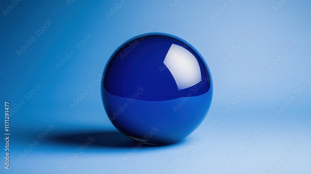 A glossy blue sphere resting on a soft blue background, emphasizing simplicity and elegance. A glossy blue sphere resting on a soft blue background, emphasizing simplicity and elegance.