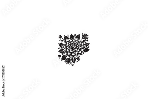 A Dahlia Flower vector silhouette image Made by adobe illustrator..eps