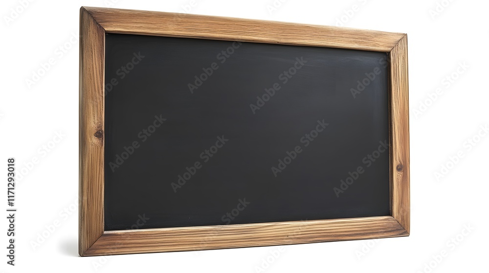 A blank square chalkboard in a rustic wooden frame A blank square chalkboard in a rustic wooden frame