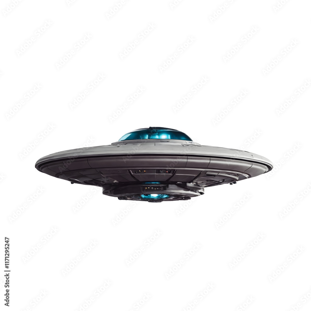 Fototapeta premium Transparent Flying Saucer - Alien Spaceship Illustration
