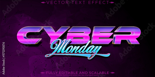 Cyber editable text effect, editable monday and sale text style