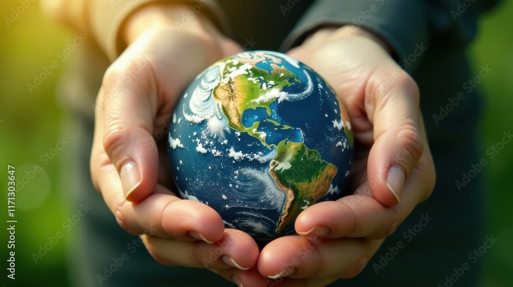 A delicate hand holds a fragile Earth Urgent climate action needed , habitat, nature A delicate hand holds a fragile Earth Urgent climate action needed , habitat, nature
