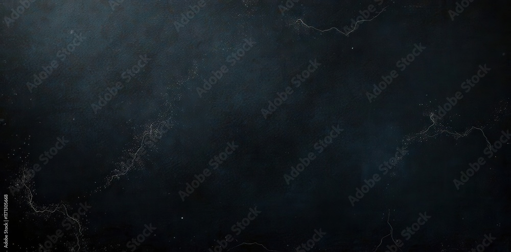 Deep black chalkboard background; subtle marbled effect adds depth , speckled, design