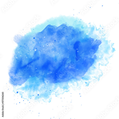 Abstract background with a blue watercolour splat design 