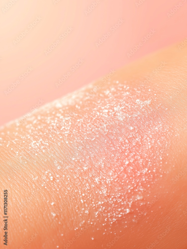 Fototapeta premium Close-up view of skin condition with eczema and irritation