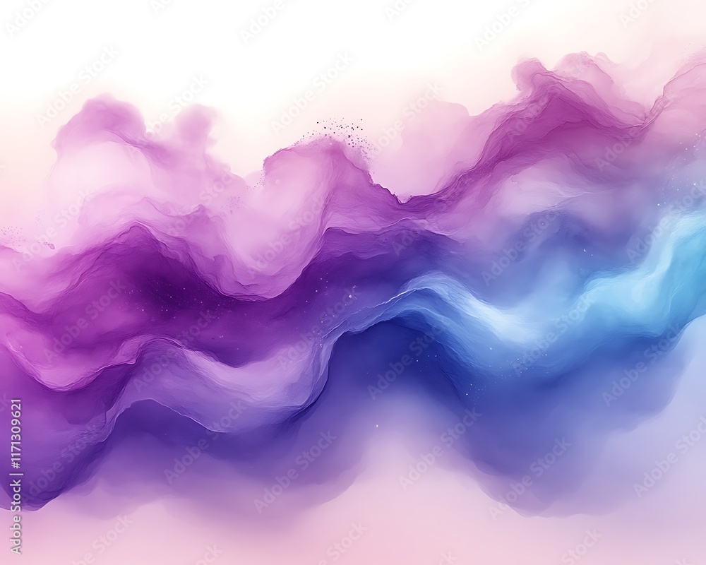 Abstract purple and blue wave background.