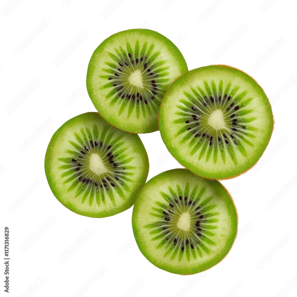 Fresh sliced kiwi fruit with vibrant green color Fresh sliced kiwi fruit with vibrant green color