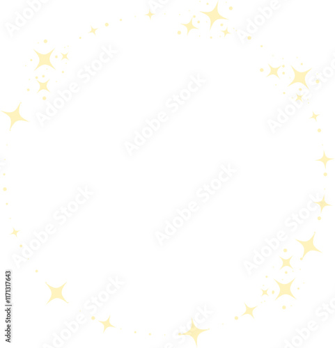 Magic star arch. Stars arch, star compositions graphic art. Shiny elements, starry and dots silhouettes. Comets and abstract constellations, retro celestial vector set. Vector illustration